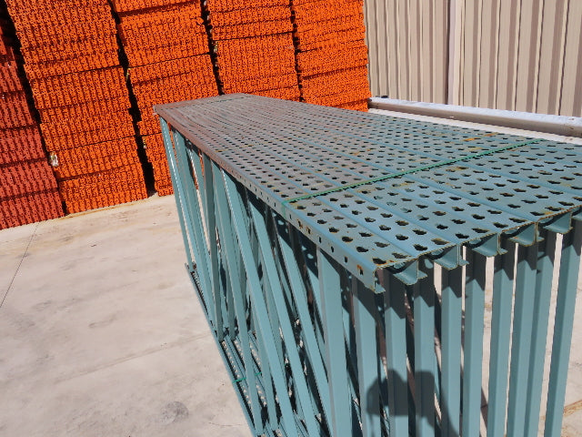 Interlake 12' x 60" Teardrop Pallet Racking Upright 3"x1-5/8" Leg Green