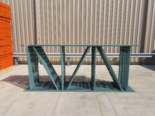 Interlake 12' x 60" Teardrop Pallet Racking Upright 3"x1-5/8" Leg Green