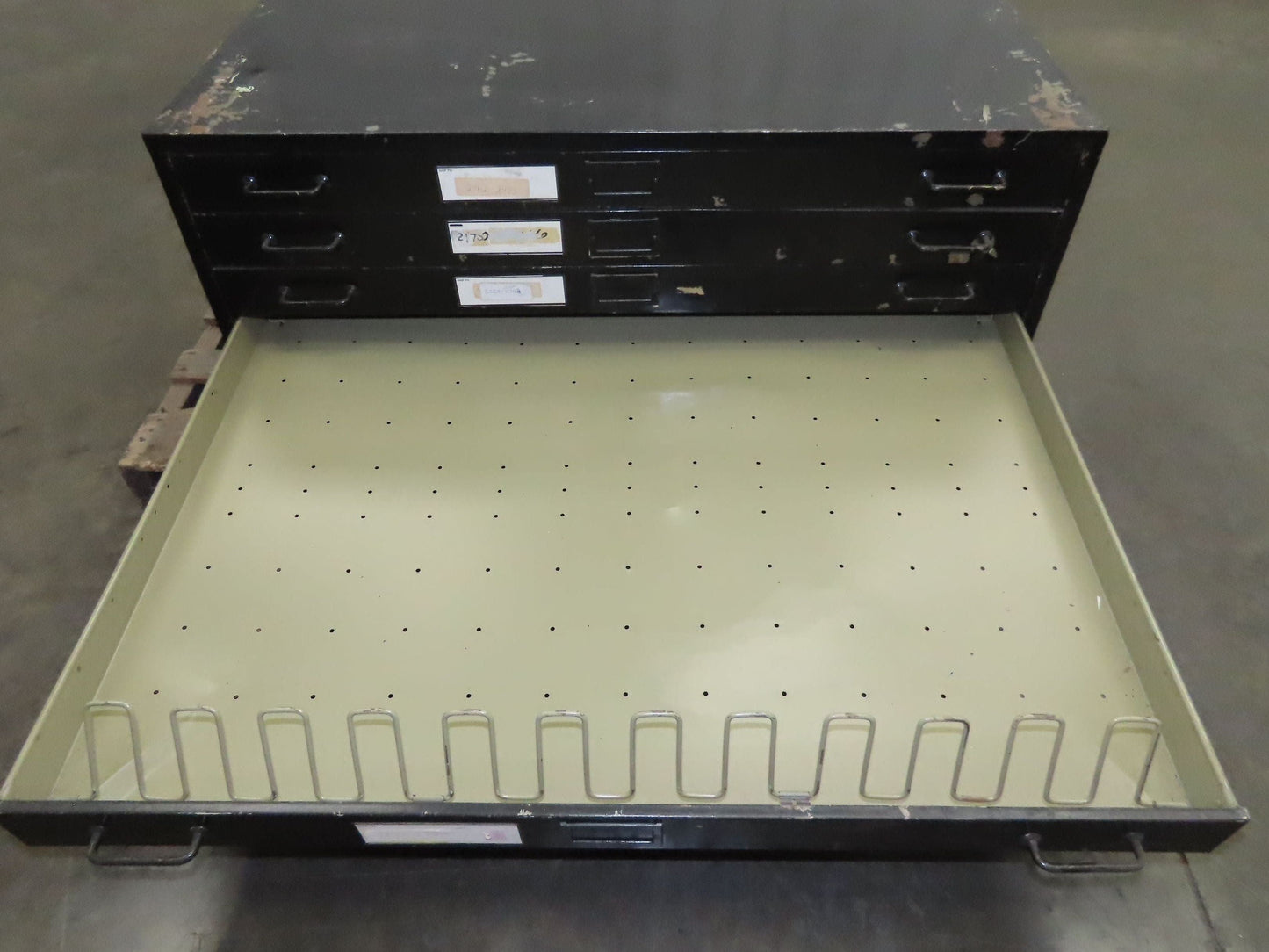 Vintage 5 Drawer Steel Blueprint Plans Map Flat Filing Cabinet 44"x33.5"x17"