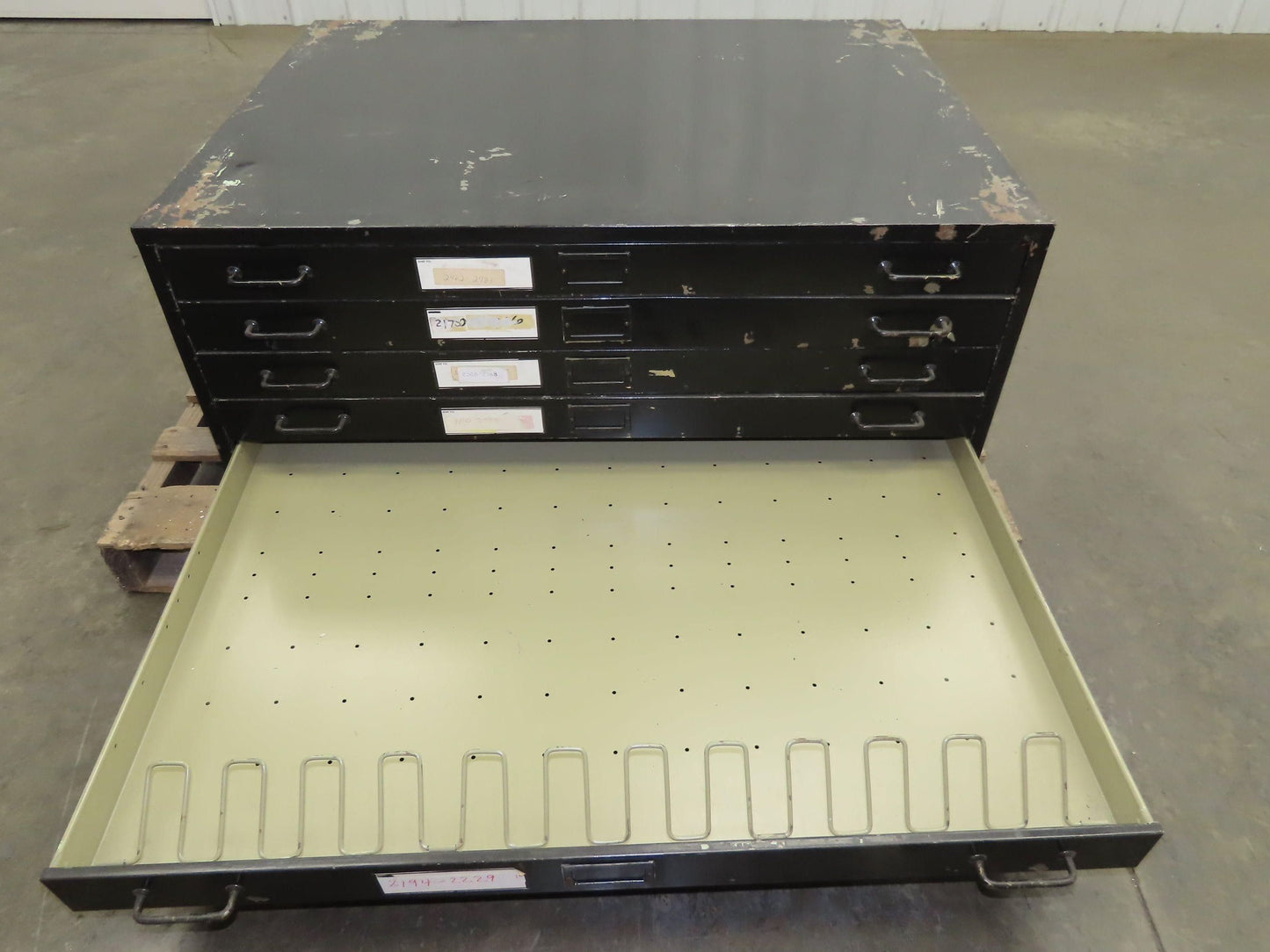 Vintage 5 Drawer Steel Blueprint Plans Map Flat Filing Cabinet 44"x33.5"x17"