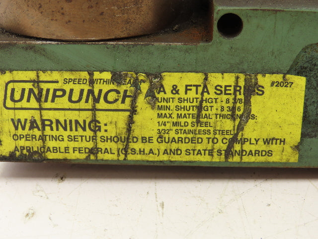 Unipunch 8AJ-2-1/2P Press Brake Punch C Frame 0.8" Square 8" Throat 2-1/2" W