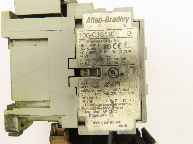 Allen Bradley 100-C12*10 Contactor Overload Relay 120V Coil 32A 600V Lot of 3