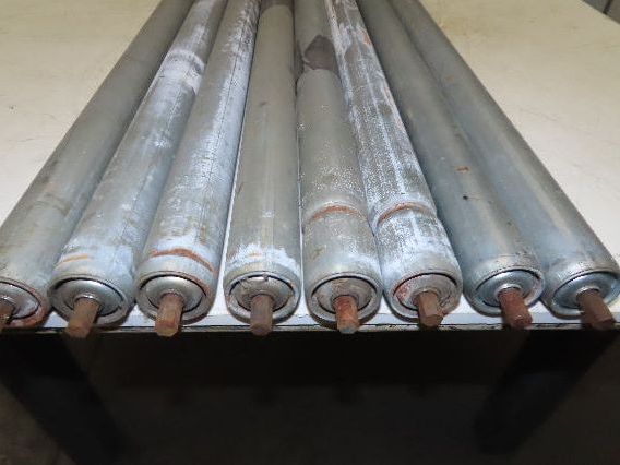1.9" Grooved Conveyor Roller 50"BF Galvanized Steel 7/16" Hex Axle Lot of 8