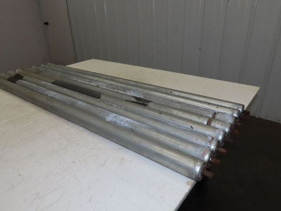 1.9" Grooved Conveyor Roller 50"BF Galvanized Steel 7/16" Hex Axle Lot of 8