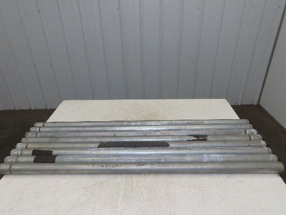 1.9" Grooved Conveyor Roller 50"BF Galvanized Steel 7/16" Hex Axle Lot of 8