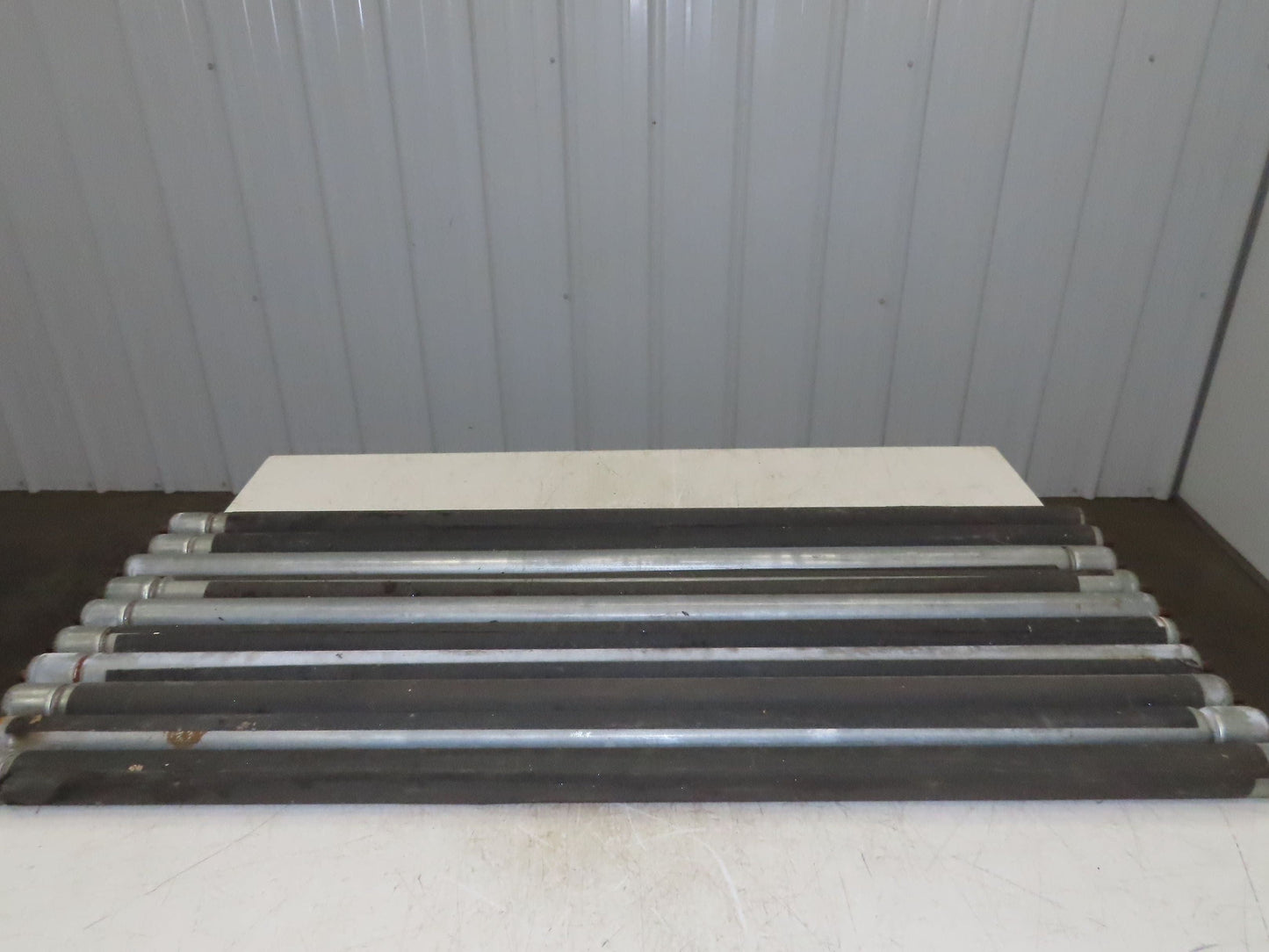 1.9" Grooved Conveyor Roller 50"BF Galvanized Steel 7/16" Hex Axle Lot of 10