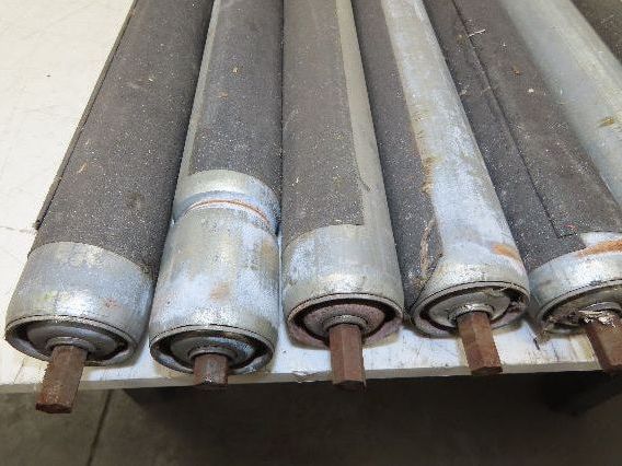 1.9" Grooved Conveyor Roller 50"BF Galvanized Steel 7/16" Hex Axle Lot of 10