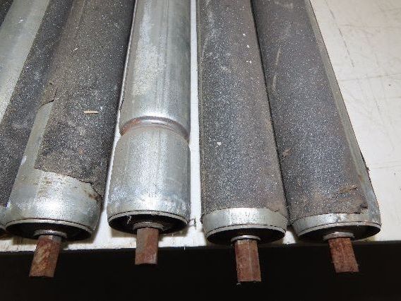 1.9" Grooved Conveyor Roller 50"BF Galvanized Steel 7/16" Hex Axle Lot of 10