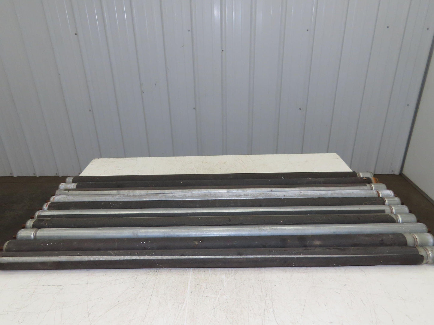 1.9" Grooved Conveyor Roller 50"BF Galvanized Steel 7/16" Hex Axle Lot of 10