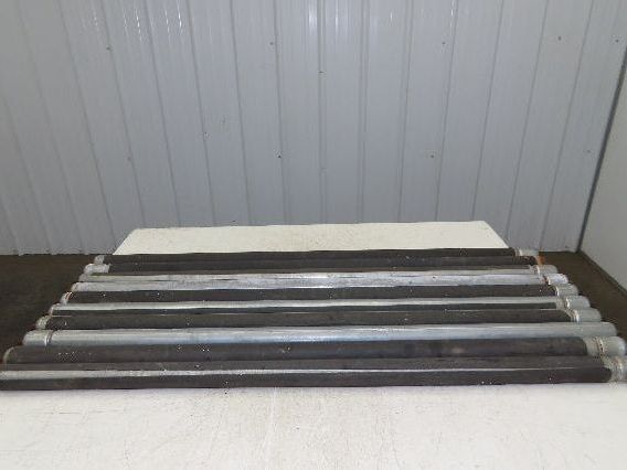 1.9" Grooved Conveyor Roller 50"BF Galvanized Steel 7/16" Hex Axle Lot of 10