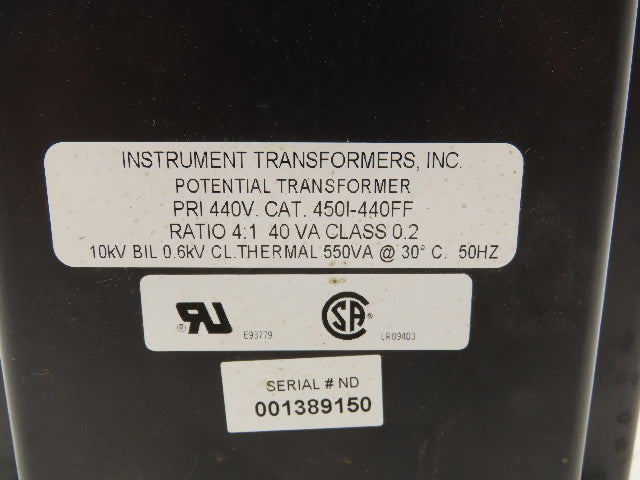 Flex Core 450I-440FF Potential Transformer 4:1 Ratio HV 440V