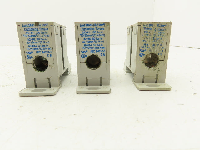 Ferraz Shawmut FSPDB1C Power Distribution Block 600V 175A Line 2/0-#14 Lot of 3