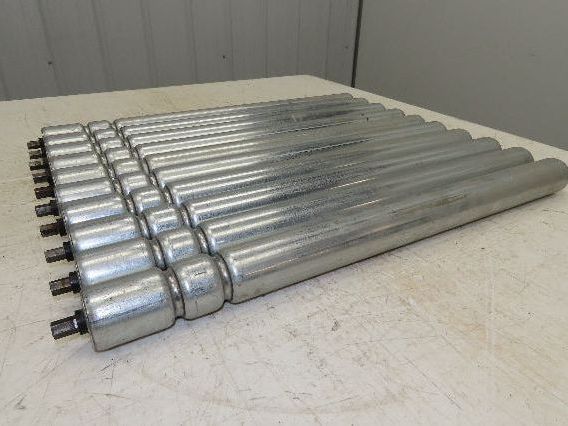 1.9" Conveyor Roller 24"BF Double Groove O-Ring Galvanized Steel Lot of 10