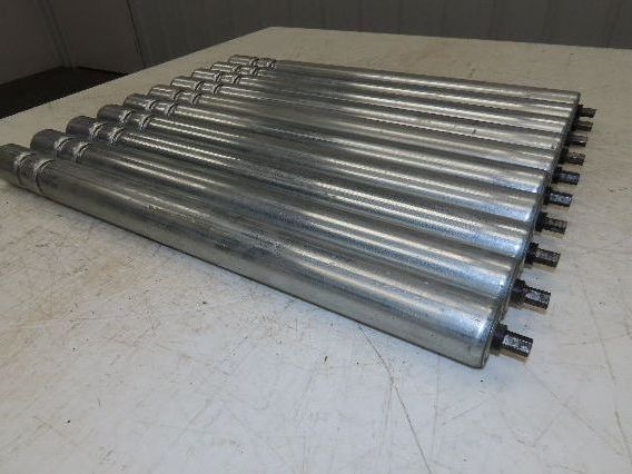 1.9" Conveyor Roller 24"BF Double Groove O-Ring Galvanized Steel Lot of 10