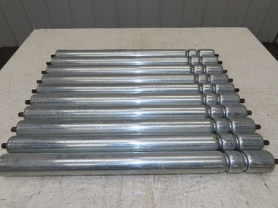 1.9" Conveyor Roller 24"BF Double Groove O-Ring Galvanized Steel Lot of 10