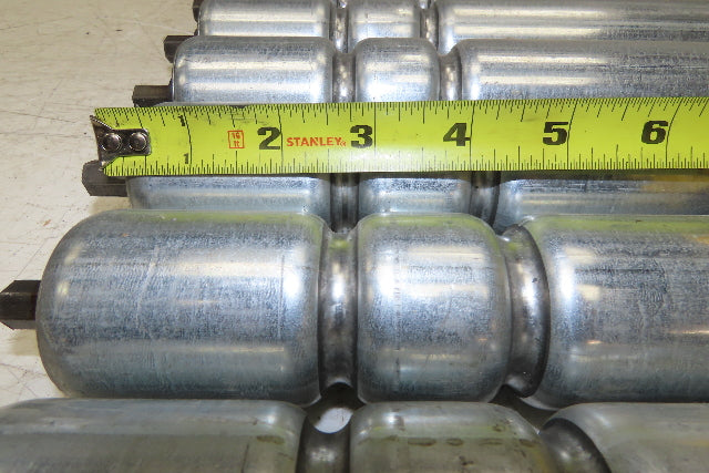 1.9" Conveyor Roller 24"BF Double Groove O-Ring Galvanized Steel Lot of 10