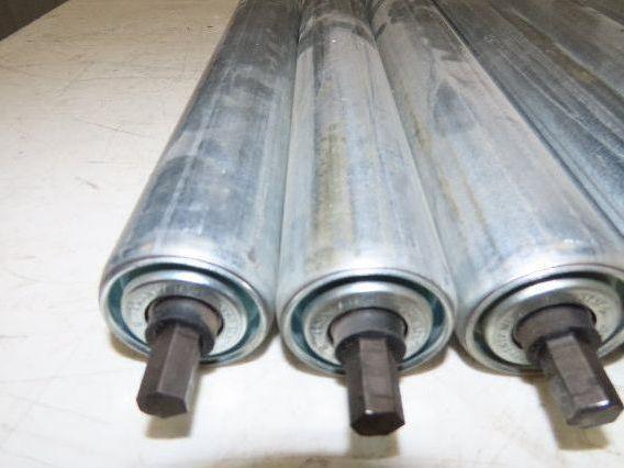 1.9" Conveyor Roller 24"BF Double Groove O-Ring Galvanized Steel Lot of 12