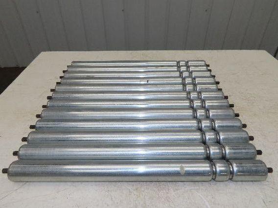 1.9" Conveyor Roller 24"BF Double Groove O-Ring Galvanized Steel Lot of 12
