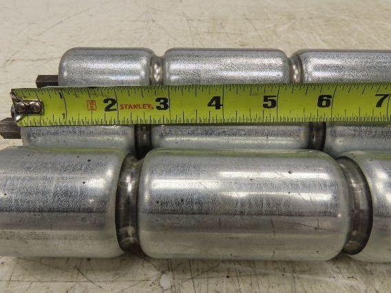 1.9" Conveyor Roller 24"BF Double Groove O-Ring Galvanized Steel Lot of 3