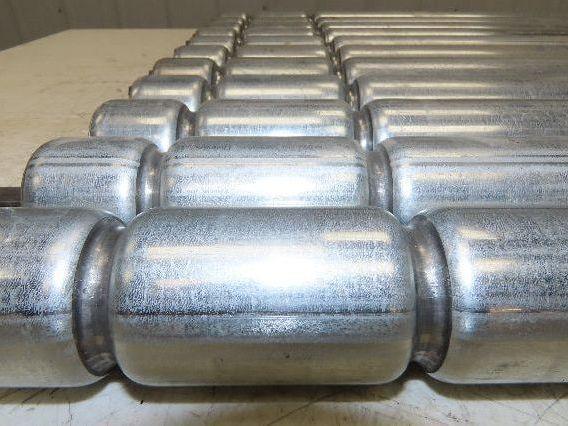 1.9" Conveyor Roller 24"BF Double Groove O-Ring Galvanized Steel Lot of 11
