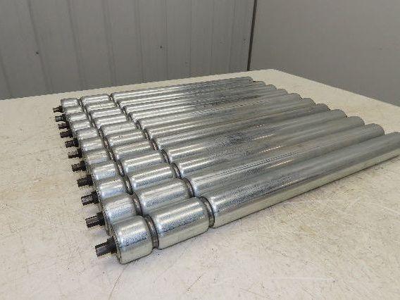 1.9" Conveyor Roller 24"BF Double Groove O-Ring Galvanized Steel Lot of 11