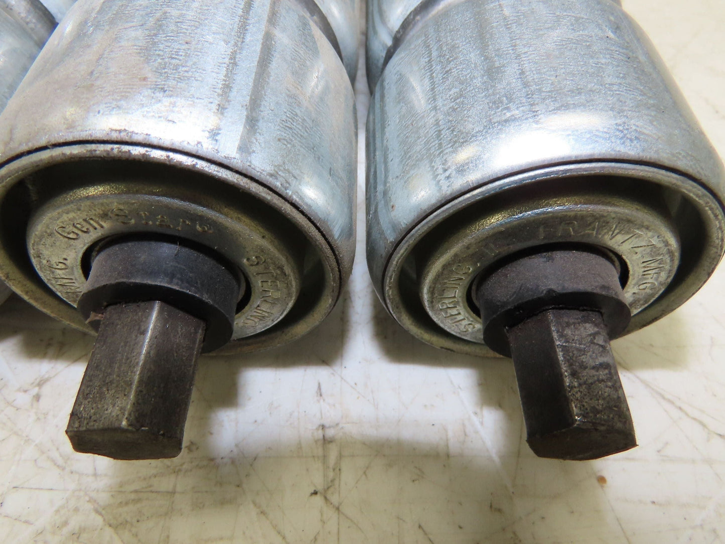 1.9" Conveyor Roller 24"BF Double Groove O-Ring Galvanized Steel Lot of 11