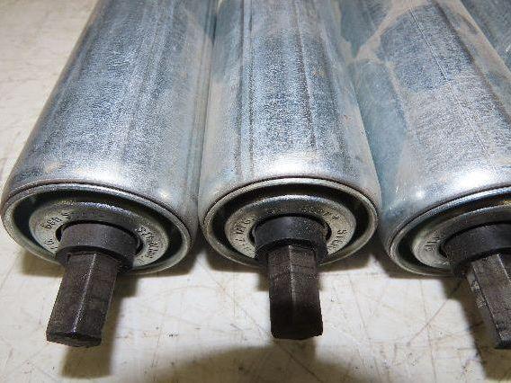 1.9" Conveyor Roller 24"BF Double Groove O-Ring Galvanized Steel Lot of 11