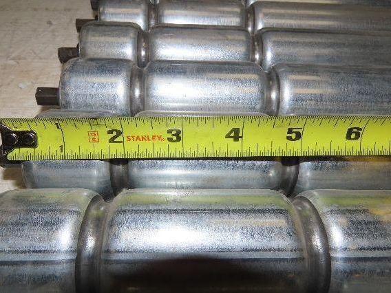 1.9" Conveyor Roller 24"BF Double Groove O-Ring Galvanized Steel Lot of 11