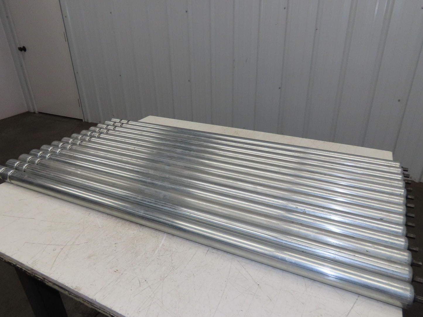 1.9" Conveyor Roller 52"BF Double Groove O-Ring Galvanized Steel Lot of 13