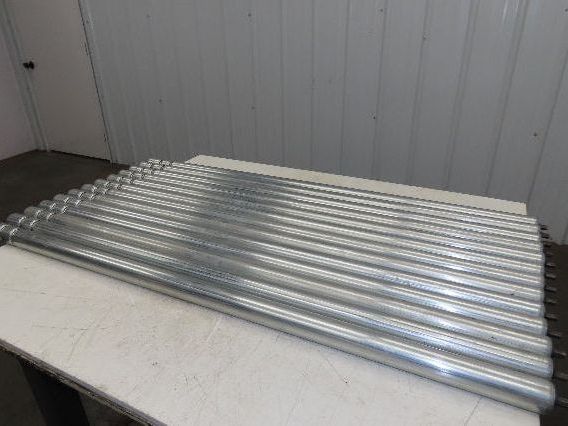 1.9" Conveyor Roller 52"BF Double Groove O-Ring Galvanized Steel Lot of 13