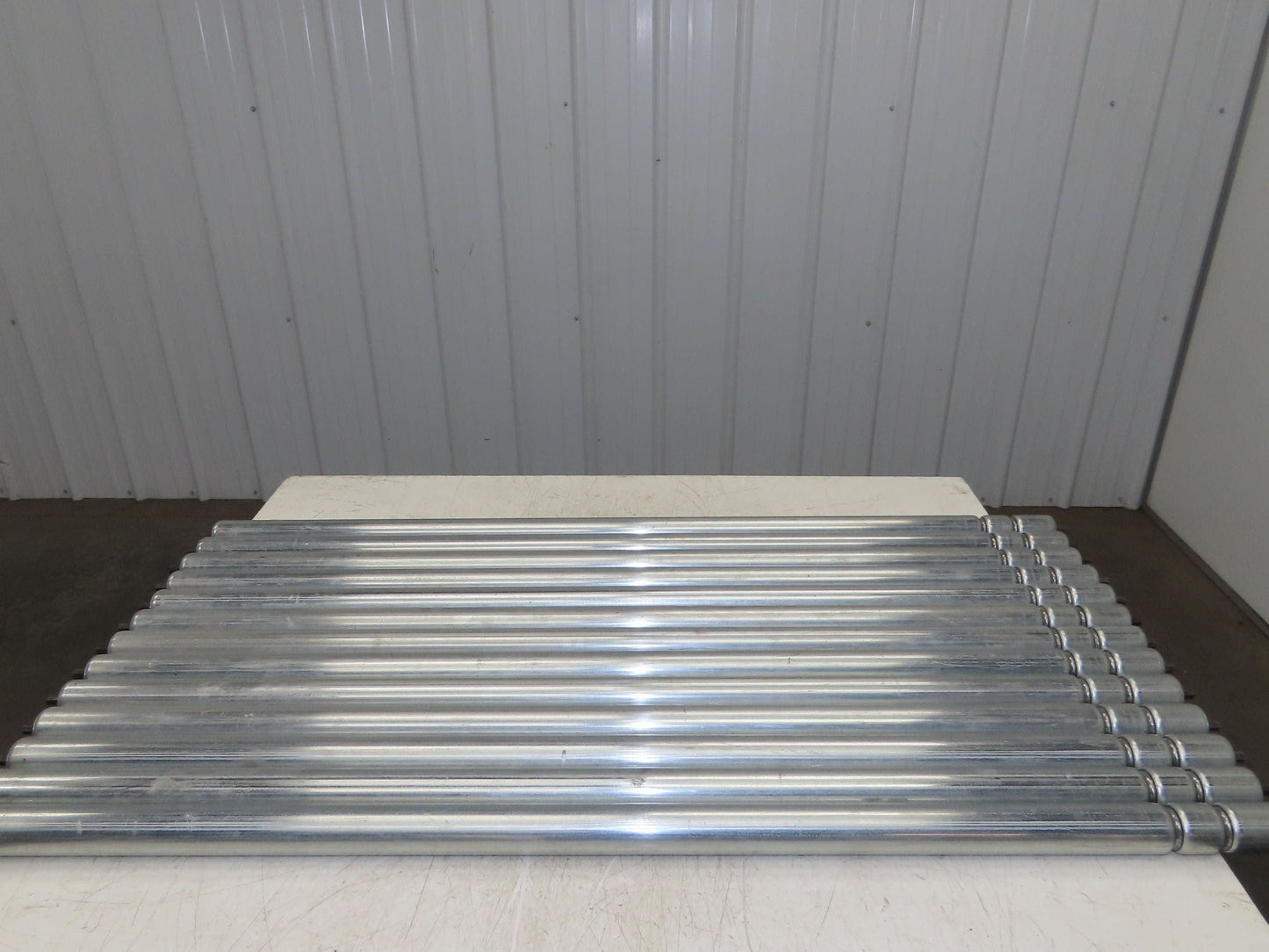 1.9" Conveyor Roller 52"BF Double Groove O-Ring Galvanized Steel Lot of 13