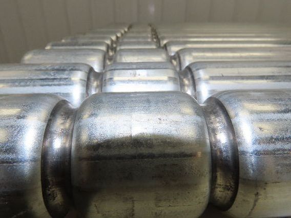 1.9" Conveyor Roller 52"BF Double Groove O-Ring Galvanized Steel Lot of 13