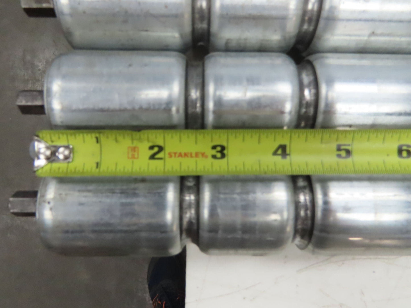 1.9" Conveyor Roller 52"BF Double Groove O-Ring Galvanized Steel Lot of 13
