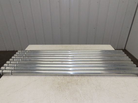 1.9" Conveyor Roller 52"BF Double Groove O-Ring Galvanized Steel Lot of 9