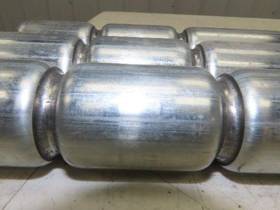 1.9" Conveyor Roller 52"BF Double Groove O-Ring Galvanized Steel Lot of 3