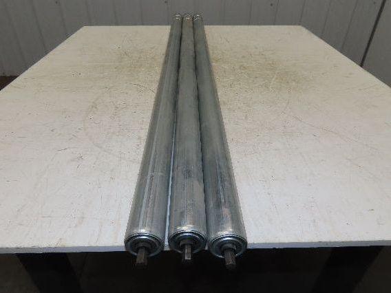 1.9" Conveyor Roller 52"BF Double Groove O-Ring Galvanized Steel Lot of 3
