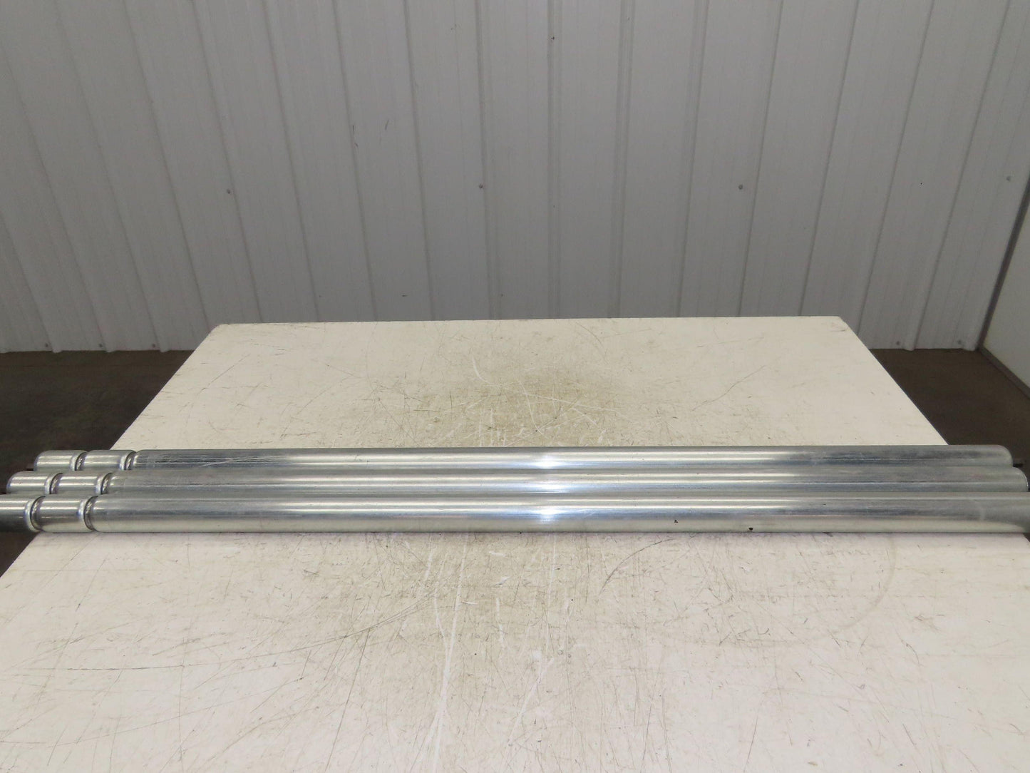 1.9" Conveyor Roller 52"BF Double Groove O-Ring Galvanized Steel Lot of 3