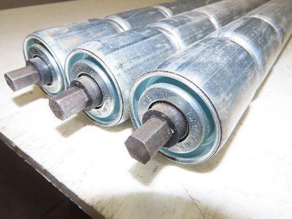 1.9" Conveyor Roller 52"BF Double Groove O-Ring Galvanized Steel Lot of 3