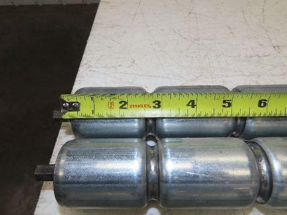 1.9" Conveyor Roller 52"BF Double Groove O-Ring Galvanized Steel Lot of 3