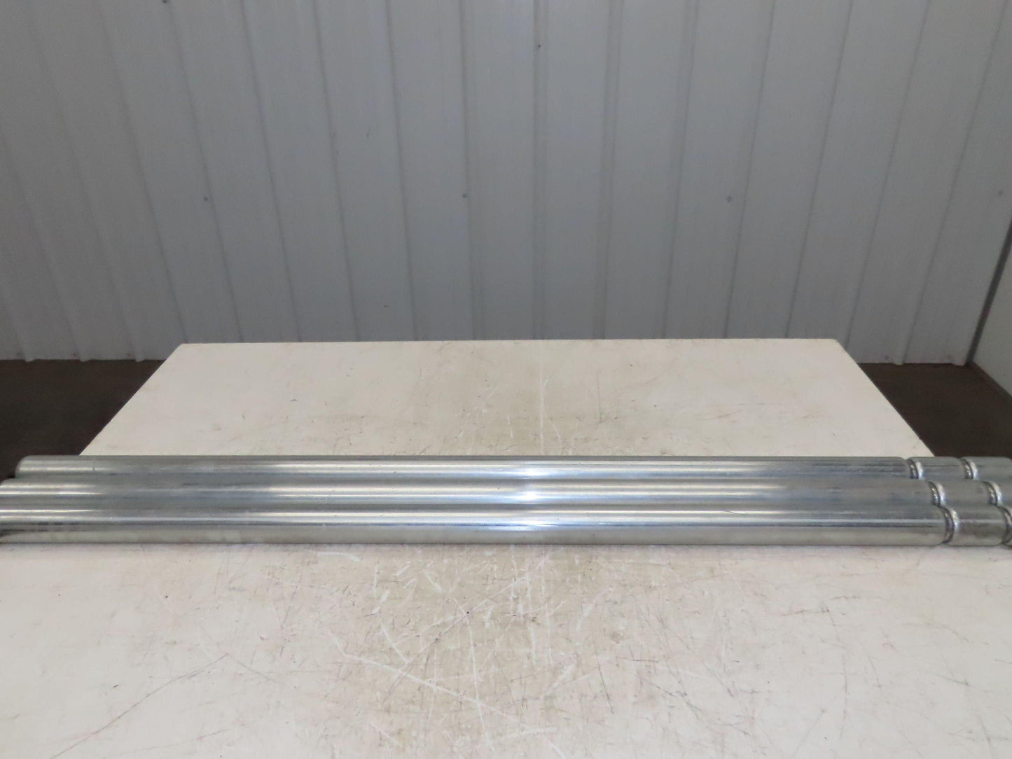 1.9" Conveyor Roller 52"BF Double Groove O-Ring Galvanized Steel Lot of 3