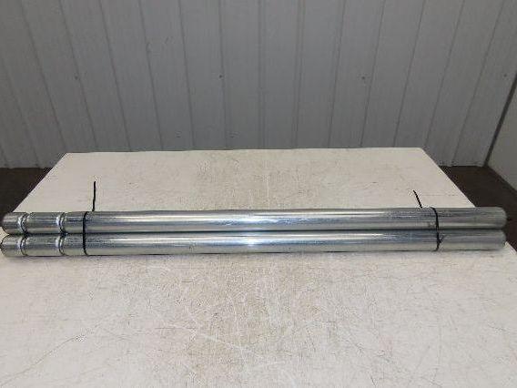 1.9" Conveyor Roller 44"BF Double Groove O-Ring Galvanized Steel Lot of 3
