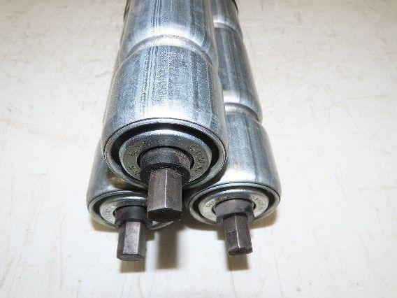 1.9" Conveyor Roller 44"BF Double Groove O-Ring Galvanized Steel Lot of 3