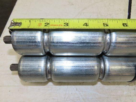 1.9" Conveyor Roller 44"BF Double Groove O-Ring Galvanized Steel Lot of 3