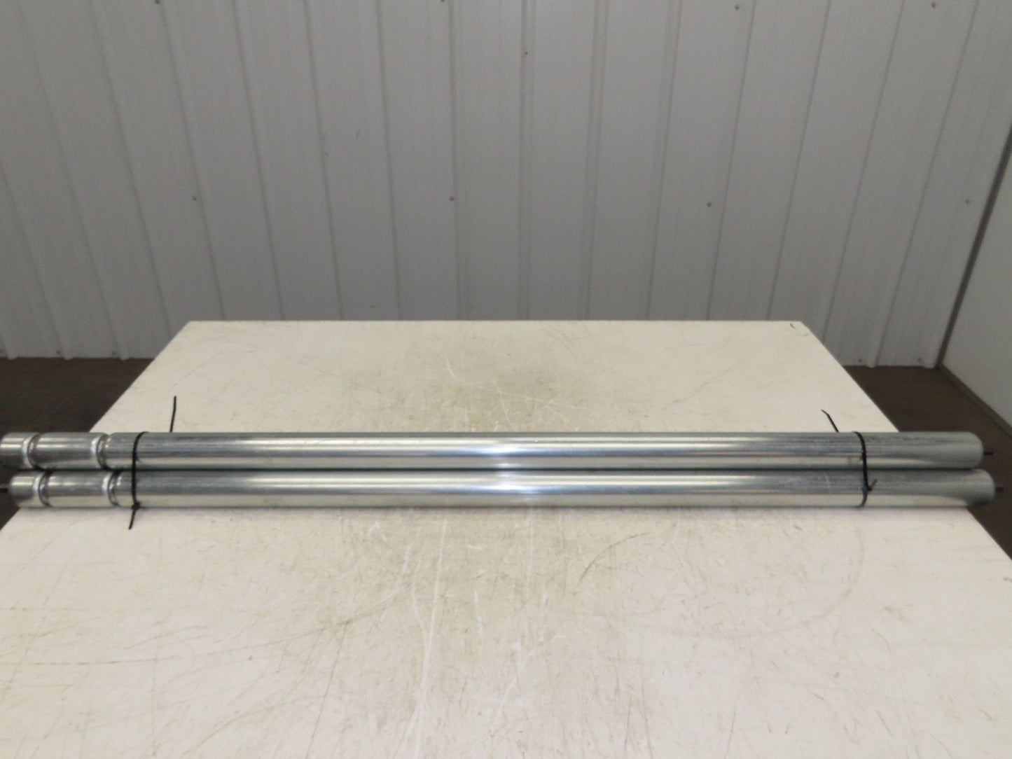 1.9" Conveyor Roller 50"BF Double Groove O-Ring Galvanized Steel Lot of 3