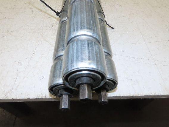 1.9" Conveyor Roller 50"BF Double Groove O-Ring Galvanized Steel Lot of 3