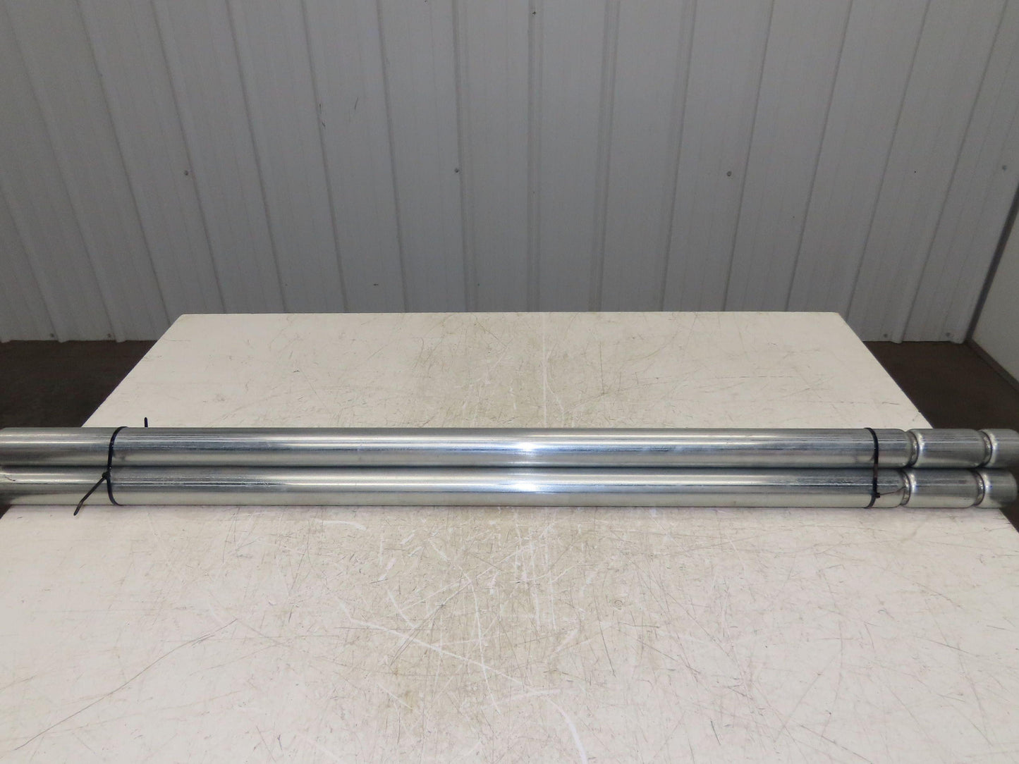 1.9" Conveyor Roller 50"BF Double Groove O-Ring Galvanized Steel Lot of 3
