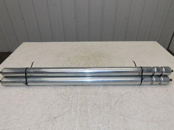 1.9" Conveyor Roller 35"BF Double Groove O-Ring Galvanized Steel Lot of 3
