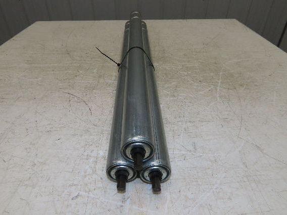 1.9" Conveyor Roller 31"BF Double Groove O-Ring Galvanized Steel Lot of 3