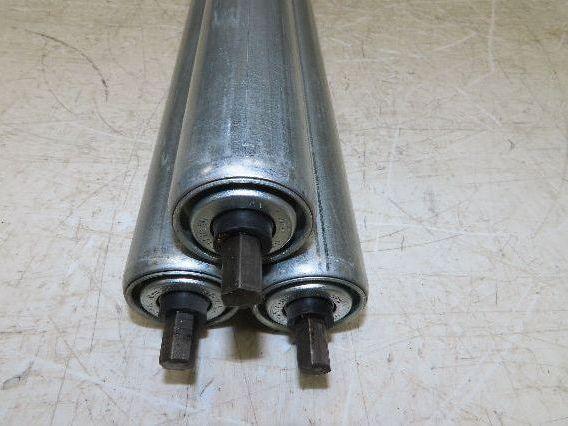 1.9" Conveyor Roller 31"BF Double Groove O-Ring Galvanized Steel Lot of 3