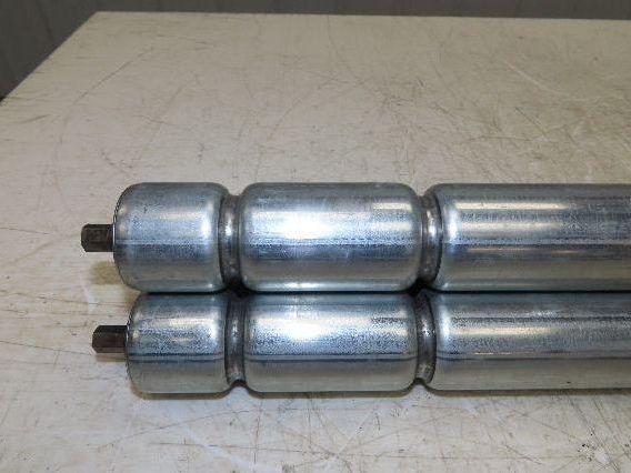 1.9" Conveyor Roller 31"BF Double Groove O-Ring Galvanized Steel Lot of 3